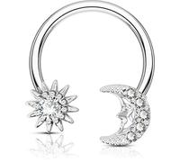 OUFER Body Piercing Naso Anello Piercing Helix Piercing Acciaio Chirurgico Daith Piercing Jewelry 16G Septum Rings Helix Earring Nose Ring Tragus Daith Snug Conch Piercing Jewelry
