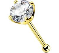 OUFER Body Piercing Nose Stud 14K Gold Nose Bar Clear 1.5/2/2.5/3mm CZ Nose Rings Bone Studs 22G Nostril Piercings Tiny Nose Piercing Jewelry for Women Men
