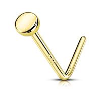 OUFER Body Piercing Nose Studs 22G Nose Piercing Jewellery 14K Gold L Bend Shape Nose Bar Nose Pin 0.6MM Nose Stud Nose Piercings Nose Ring