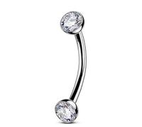OUFER Body Piercing Ombelico Piercing 14G Titano Belly Bars 10/12/14/16mm Curved Barbell Internally Navel Bars Clear Belly Button Bars Navel Piercing Jewellery Belly Button Piercings Belly Button Ring