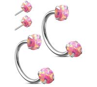 OUFER Body Piercing Piercing per naso a ferro di cavallo: 2 pezzi, in acciaio chirurgico 316L, 20 g, per donne e uomini, senza filo, per setto nasale, labbro, sopracciglio, elica, daith, orecchio