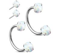 OUFER Body Piercing Piercing per naso a ferro di cavallo: 2 pezzi, in acciaio chirurgico 316L, 20 g, per donne e uomini, senza filo, per setto nasale, labbro, sopracciglio, elica, daith, orecchio