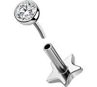 OUFER Body Piercing Push in Cartilage Earrings Stud 16G Titanium 5/6/8/10/12mm Helix Tragus Conch Lip Labret Piercing Jewellery