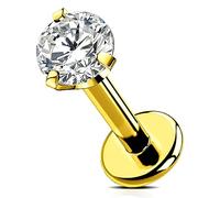 OUFER Body Piercing Push-in Labret Stud 6/8/10/12mm Push-in Lip Bars Titanio Helix Tragus Earring Jewelry 16G