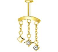 OUFER Body Piercing Push in Vertical Helix Earring Stainless Steel left