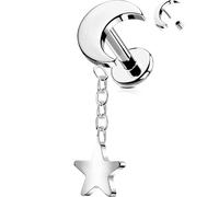 OUFER Body Piercing Push Pin senza fili Labret Studs Gioielli in titanio 16G Helix Tragus Conch Lip Earring Bar Stud Dangle Flat Back Earrings 6/8mm Cartilage Bar