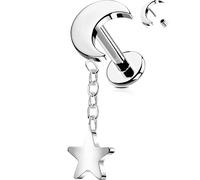 OUFER Body Piercing Push Pin senza fili Labret Studs Gioielli in titanio 16G Helix Tragus Conch Lip Earring Bar Stud Dangle Flat Back Earrings 6/8mm Cartilage Bar