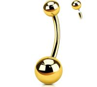 OUFER Body Piercing Titanium Belly Bars Navel Piercing Internally 14G Gold Belly Button Bars Navel Bar Jewellery Belly Button Rings