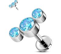 OUFER Body Piercing Titanium Labret Monroe Lip Bar Internally Tragus Helix Stud Piercing Jewelry 5/6/8/10/12mm 16G Curved Labret Conch Cartilage Earrings