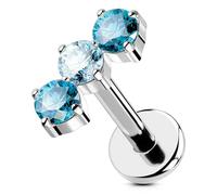 OUFER Body Piercing Titanium Labret Piercing Jewelry Threadless Lip Stud 18G Nose Bar Piercing Jewellery Push in Helix Earrings 6mm Tragus Stud Flat Back Medusa Cartilage Earrings