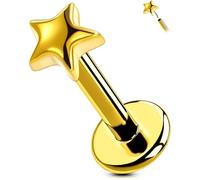 OUFER Body Piercing Titanium Labret Studs Lobe Lip Piercings 6/8mm Cartilage Flat Back Earrings Threadless Medusa 18G 16G Tragus Conch Helix Studs