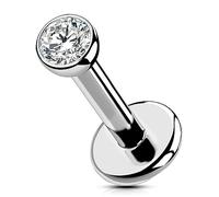 OUFER Body Piercing Titanium Threadless Labret Stud 6mm/8mm/10mm/12mm Lip Bars Helix Tragus Earring Piercing Jewellery 16G Push in Tragus Helix Lip Piercing Bars