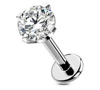 OUFER Body Piercing Titanium Threadless Lip & Helix Studs 6/8/10/12mm, 16G Push-in Tragus Earrings, Conch Piercing Jewelry