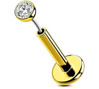 OUFER Body Piercing Trago Piercing Titanium Gold Labret Piercing 16G 5/6/8/10/12mm Threadless Lip Helix Tragus Conch Stud Bar Jewellery Push In Labbro Piercing