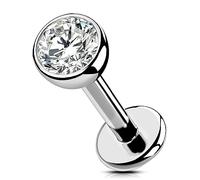 OUFER Gioielleria per Piercing del Corpo: Barrette per Labret, Tragus, Labbro e Helix in Titanio G23 16G, Senza Viti, 6mm/8mm/10mm/12mm, Hypoallergenico e Senza Nichel, Peso 0,02 kg