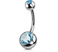 OUFER Gioielli dell'ombelico Belly Piercing Grade 23 Titanium Navel Piercing 14G Belly Button Ring CZ Navel Ring