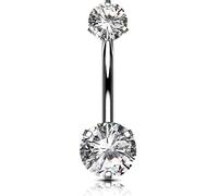OUFER Gioielli dell'ombelico Piercing per ombelico con filettatura interna 14G Grade23 in titanio