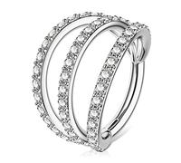 OUFER Helix Orecchino 16G Con CZ Trasparente - Trago Piercing Donna Naso in Acciaio Chirurgico 316L - Daith Earrings Gioielli