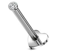 Oufer Piercing per labbro, orecchio, 16G/1,2 mm, barra per labbro, filettatura interna, a spirale, in titanio, anello Medsua, gioielli per trago, per donne e uomini, 5-12 mm, 10mm