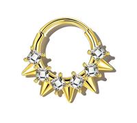 OUFER Piercing Septum 16G Anello Helix 316L Acciaio Chirurgico Gioiello Piercing Daith 10mm Oro Anelli Cartilagine Cerchio CZ Trasparente per Donne