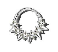 OUFER Piercing Septum 16G Anello Helix 316L Acciaio Chirurgico Gioiello Piercing Daith Argento 10mm Anelli Cartilagine Cerchio CZ Trasparente per Donne