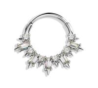 OUFER Piercing Septum 16G Orecchino Daith Anello Acciaio Chirurgico 316l Piercing Helix 8mm Argento Cerchio Orecchini Cartilagine Anello Design Geometrico per Donna