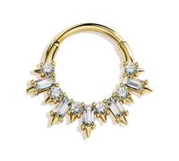 OUFER Piercing Septum 16G Orecchino Daith Anello Acciaio Chirurgico 316l Piercing Helix 8mm Oro Cerchio Orecchini Cartilagine Anello Design Geometrico per Donna