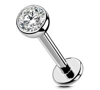 OUFER Threadless Labret Stud 6/8/10/12mm Titanium Helix Tragus Earring Piercing Jewelry 16G Push-in Lip Bars