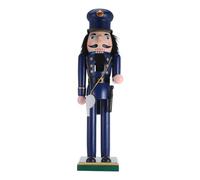 OUFGXZL Schiaccianoci Poliziotto, Statuetta in Legno da 14'' con Fischietto e Berretto da Poliziotto, Oggetto da Collezione Natalizio for la Decorazione della mensola del Camino.