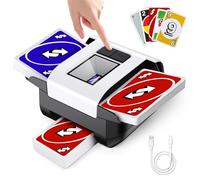 OUFUYU Mescolatore Carte Automatico Elettrico, Mischia Carte Automatico Ricaricabile modalità Auto/Manuale per 1-2 Mazzi, Distributore Carte da Gioco Automatico per Poker Uno Blackjack Skip-Bo Bridge