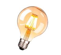 OUGEER 1 pezzi Lampadine LED Edison E27 Vintage, 6W 600Lm G80 Lampadina LED a Filamento Grande Globo Retrò, Bianco Caldo 2700K, Vintage Decorativa Globo,Vetro Ambrato Non Dimmerabile