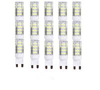 OUGEER 15-Pezzi G9 Lampadina LED 4W 400LM AC 220-240V, Equivalente di Lampadine Alogene da 40W, Bianco Fredda 6000K, 360° Angolo a fascio