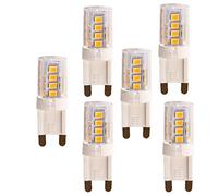 OUGEER 5-Pezzi G9 Lampadina LED 3W 300LM, Equivalente di Lampadine Alogene da 30W, Bianco Caldo 3000K, 360° Angolo a fascio