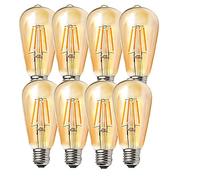 OUGEER - 8 lampadine a LED E27, 4 W, ST64, attacco Edison, vintage, 2300 K, non dimmerabili