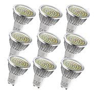 Ougeer confezione da 9 GU10 6 W LED bianco caldo 3000 K, AC 220 - 240 V, 600lm, 60 Watt di ricambio per lampada alogena con nuova tecnologia chip, non dimmerabile