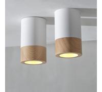 ouglres Lampada da soffitto legno bianco,faretto da soffitto moderno 2er,soffitto lampada d'epoca,Gu10 plafoniera per interni soggiorno,cucina,piccole camere,corridoio,camera da letto,Galleria