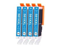 Ouguan® Cartucce compatibili PGI-580 XXL CLI-581 XXL per Canon PIXMA TR8550 TS6150 TR7550 TS6151 TS8150 TS9150 (4 ciano)