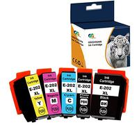 ouguan Confezione da 5 Ricambio per Epson 202 202 x l Cartucce Di Inchiostro Compatibile con Epson Expression Premium XP-6000 xp-6005 - Nero/Nero Foto/Ciano/Magenta/Giallo
