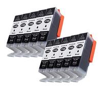 Ouguan PGI-570XL CLI-571XL - Cartucce d'inchiostro compatibili per Canon 570 XL, 571 XL, Canon PIXMA MG5750, TS5050, MG5753, MG6850, MG6852, TS5055, TS6050, TS6051 10 Noir Nero