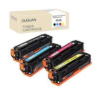 Ouguan Sostituzione Cartuccia Toner Compatibile per HP 203A CF540A 203X CF540X per HP Laserjet Pro MFP M281fdw M280nw M281fdn M281dw M281cdw M281 M280 per HP Laserjet Pro M254nw M254dn M254 (4PK)