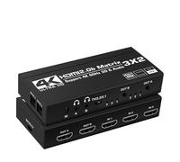 OUHFCASN 3 in 2 out 4K HDMI Matrix Switch Splitter 4K@60HDMI Video Extractor con SPDIF e L/R 3.5mm HDR HDMI2.0 Switch 3x2 for PS5 Videoconferenza, Trasmissione in Diretta