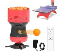 OUHKDM Robot Automatico da Ping Pong, Macchina per Il Lancio di Palline da Ping Pong con capacità di 90 Palline, frequenza Regolabile, con Telecomando per Allenamento, palestre, scuole, casa
