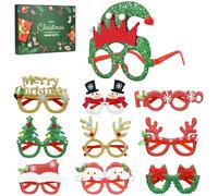 ouhos 10 paia di occhiali di Natale cornice 3D costume di Natale occhiali Natale festa accessori occhiali occhiali per fotografia