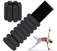 ouhos Set di 2 pesi da polso regolabili, per piedi o polso in movimento, jogging, yoga, aerobica, pilates, fitness, fitness, (nero, 2kg 2x1 kg)