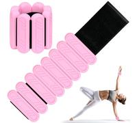 ouhos Set di 2 pesi da polso regolabili, per piedi o polso in movimento, jogging, yoga, aerobica, pilates, fitness, fitness, (rosa, 0.5kg （2x0.25 kg)