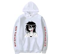 OUHZNUX Felpa con Cappuccio Anime Jeff The Killer Felpa con Cappuccio Divertente Felpa Grafica Hip Hop Streetwear Tuta Harajuku Poleron Hombre Abiti Oversize XS-3XL-Black||XS