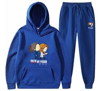 OUHZNUX Felpa con Cappuccio Greys Anatomy 2D Line American Drama Peripheral Pullover Set Divertente Felpa con Cappuccio + Pantaloni Sportivi Casual da Uomo E da Donna Round S-3Xl