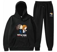 OUHZNUX Felpa con Cappuccio Greys Anatomy 2D Line American Drama Peripheral Pullover Set Divertente Felpa con Cappuccio + Pantaloni Sportivi Casual da Uomo E da Donna Round S-3Xl