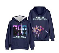 OUHZNUX Felpa con Cappuccio K-Pop De-Mon H-Hunters Merch Hoodie Vintage Fashion Pullover Unisex Hip Hop 3D Stampato Felpa A Maniche Lunghe Oversize per Donne Uomini XXS-4XL-Navy Blue||s