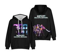 OUHZNUX Felpa con Cappuccio K-Pop De-Mon H-Hunters Merch Hoodie Vintage Fashion Pullover Unisex Hip Hop 3D Stampato Felpa A Maniche Lunghe Oversize per Donne Uomini XXS-4XL-Black||x_s